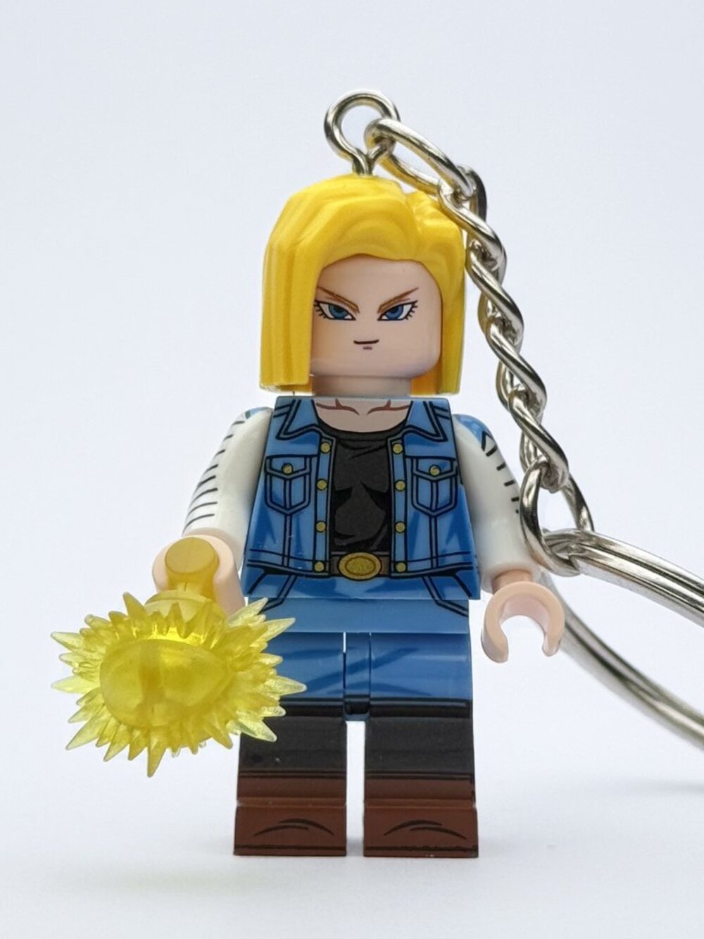 Dragon Ball Android 18 Custom Minifigure Keychain